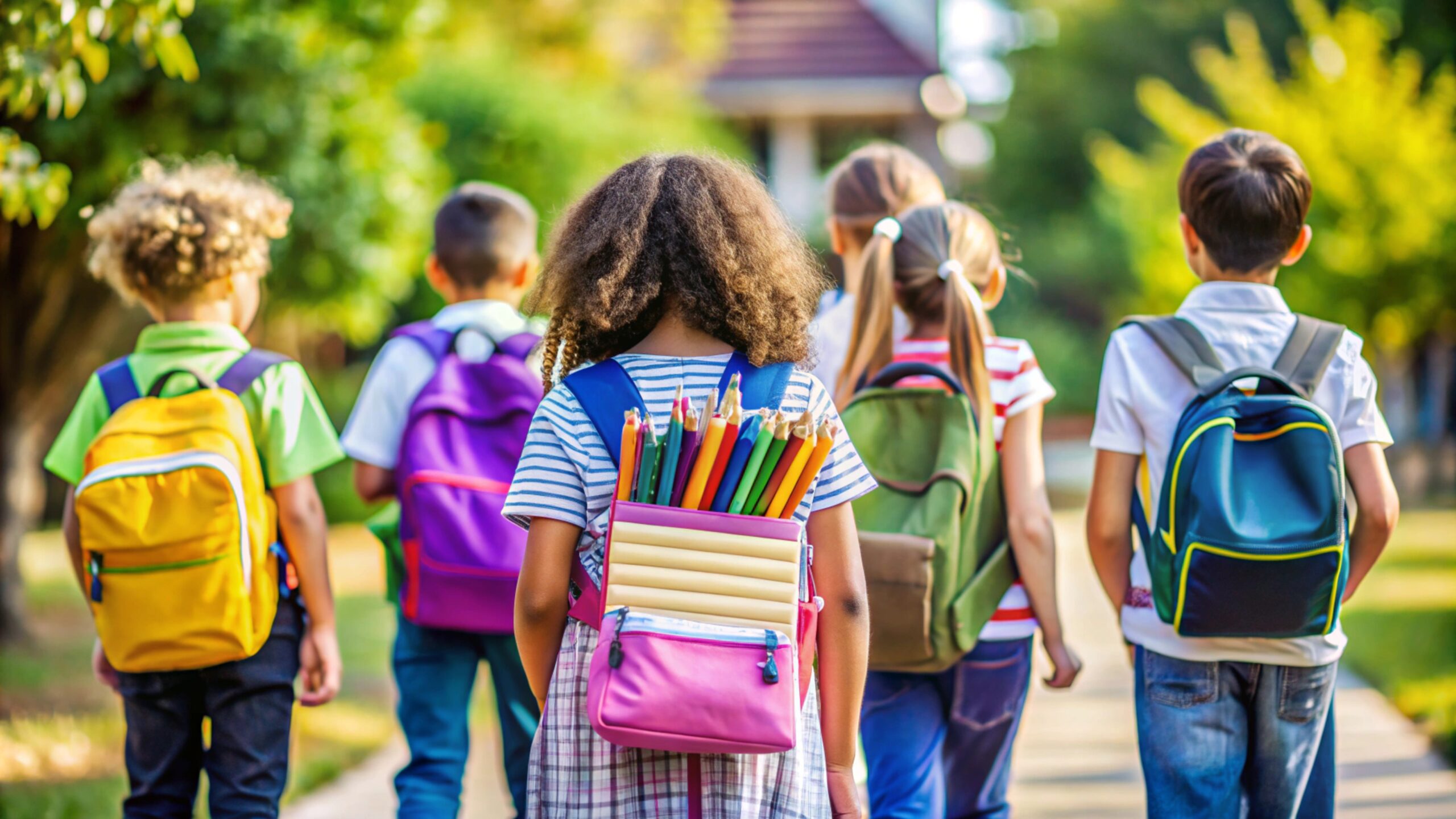 group-children-with-school-supplies-their-back